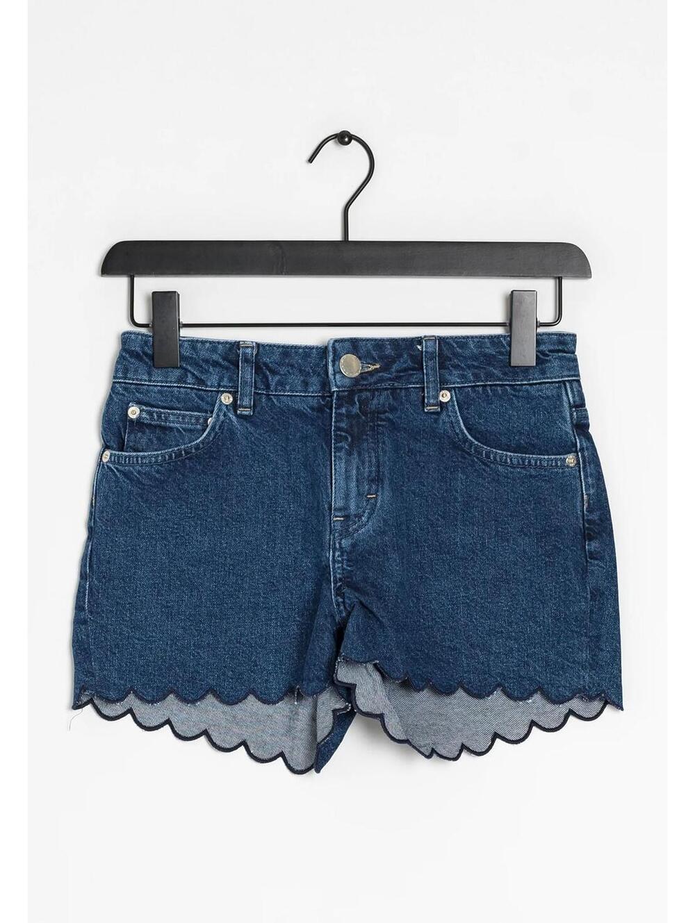 Maje Scalloped Demin Shorts